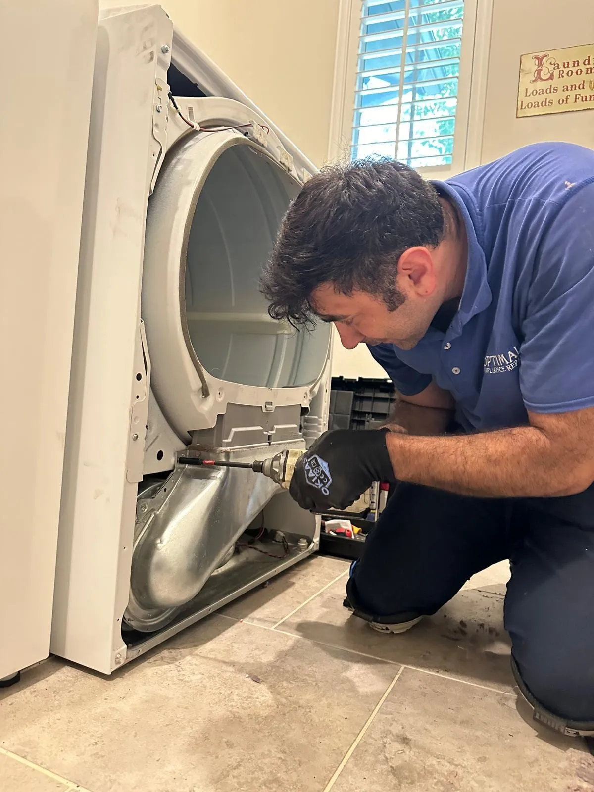 Dryer repair, by an Optimal Appliance technician